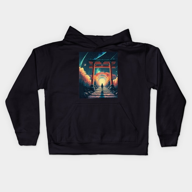 Torii Gate - Impressionism Portal Kids Hoodie by AnimeVision